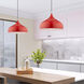Allison 1 Light 16 inch Shiny Red Mini Pendant Ceiling Light