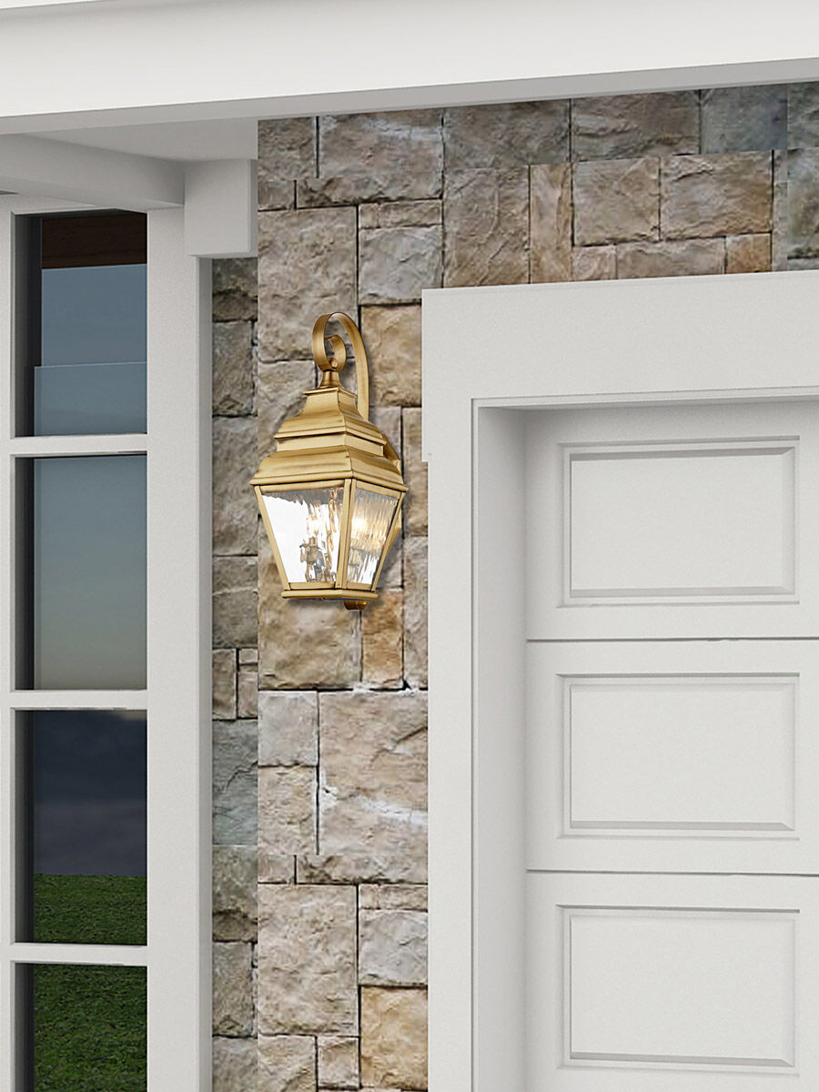 Exeter 2 Light 22 inch Antique Brass Outdoor Wall Lantern