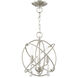 Aria 3 Light 12 inch Brushed Nickel Convertible Mini Chandelier/Ceiling Mount Ceiling Light