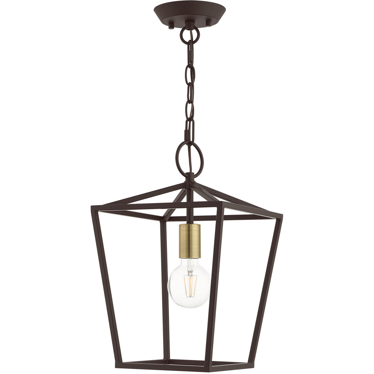 Devone 1 Light 10 inch Bronze Convertible Semi Flush/Lantern Ceiling Light