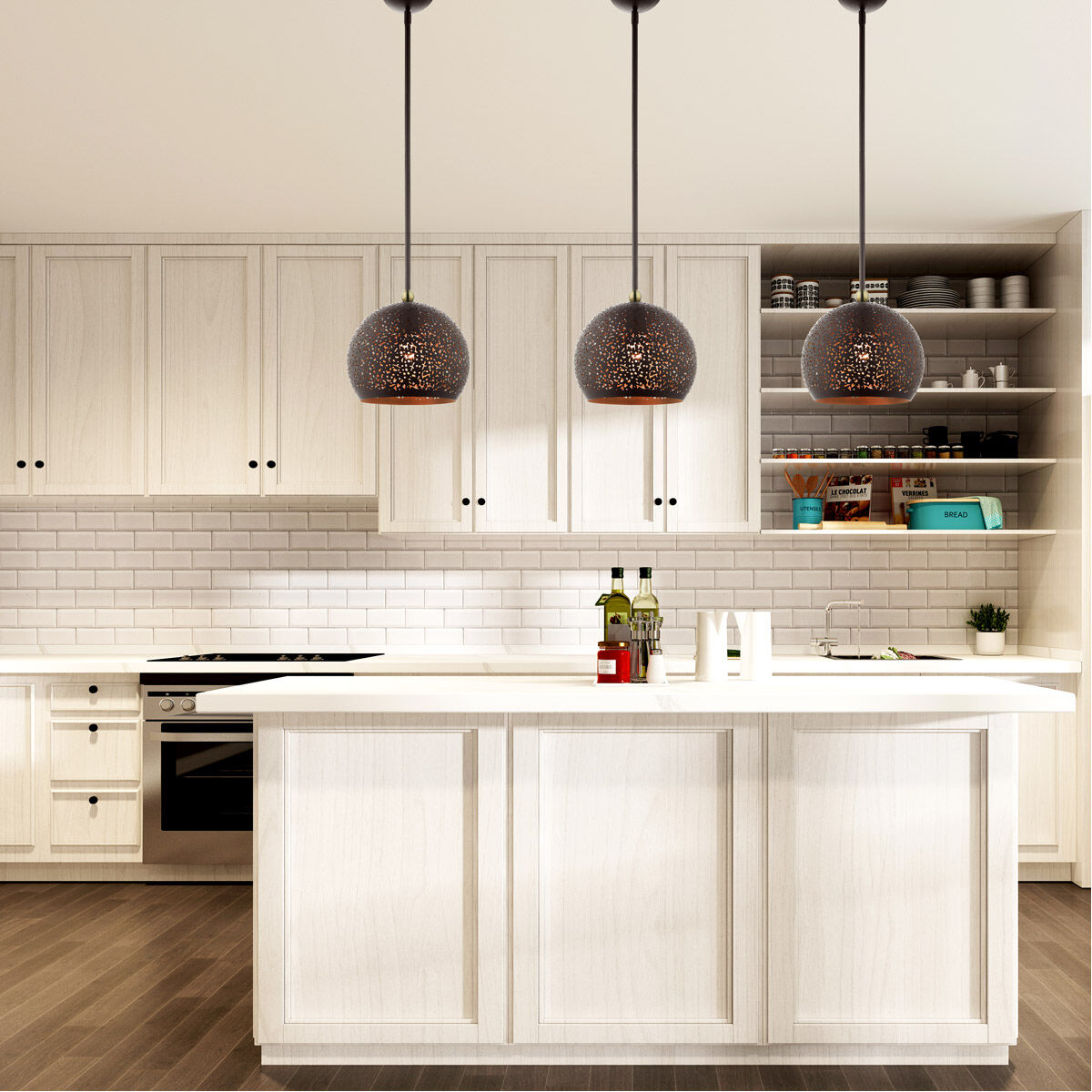 Charlton 1 Light 10 inch Bronze with Antique Brass Accents Pendant Ceiling Light