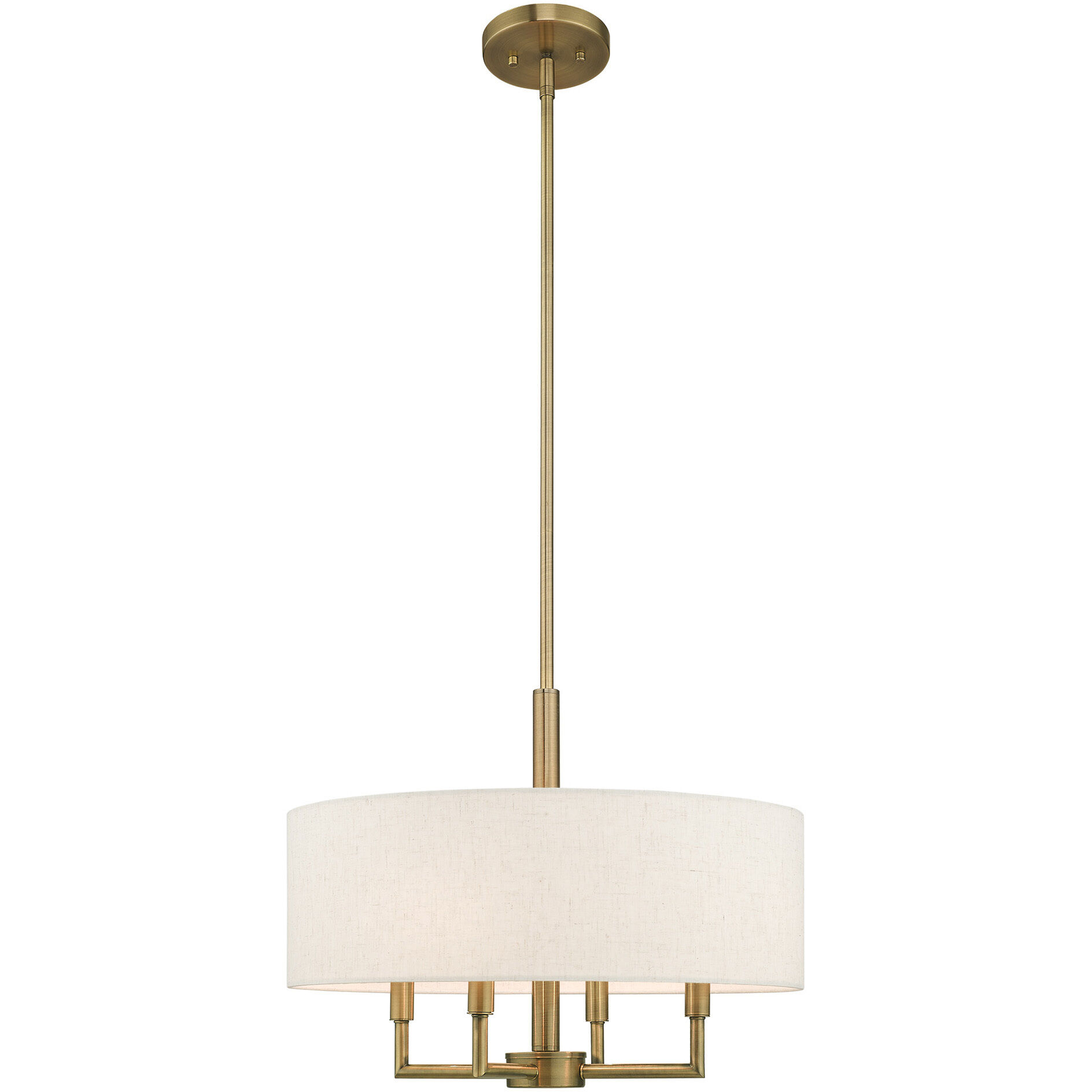 Meridian 4 Light 18 inch Antique Brass Pendant Chandelier Ceiling Light