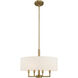 Meridian 4 Light 18 inch Antique Brass Pendant Chandelier Ceiling Light