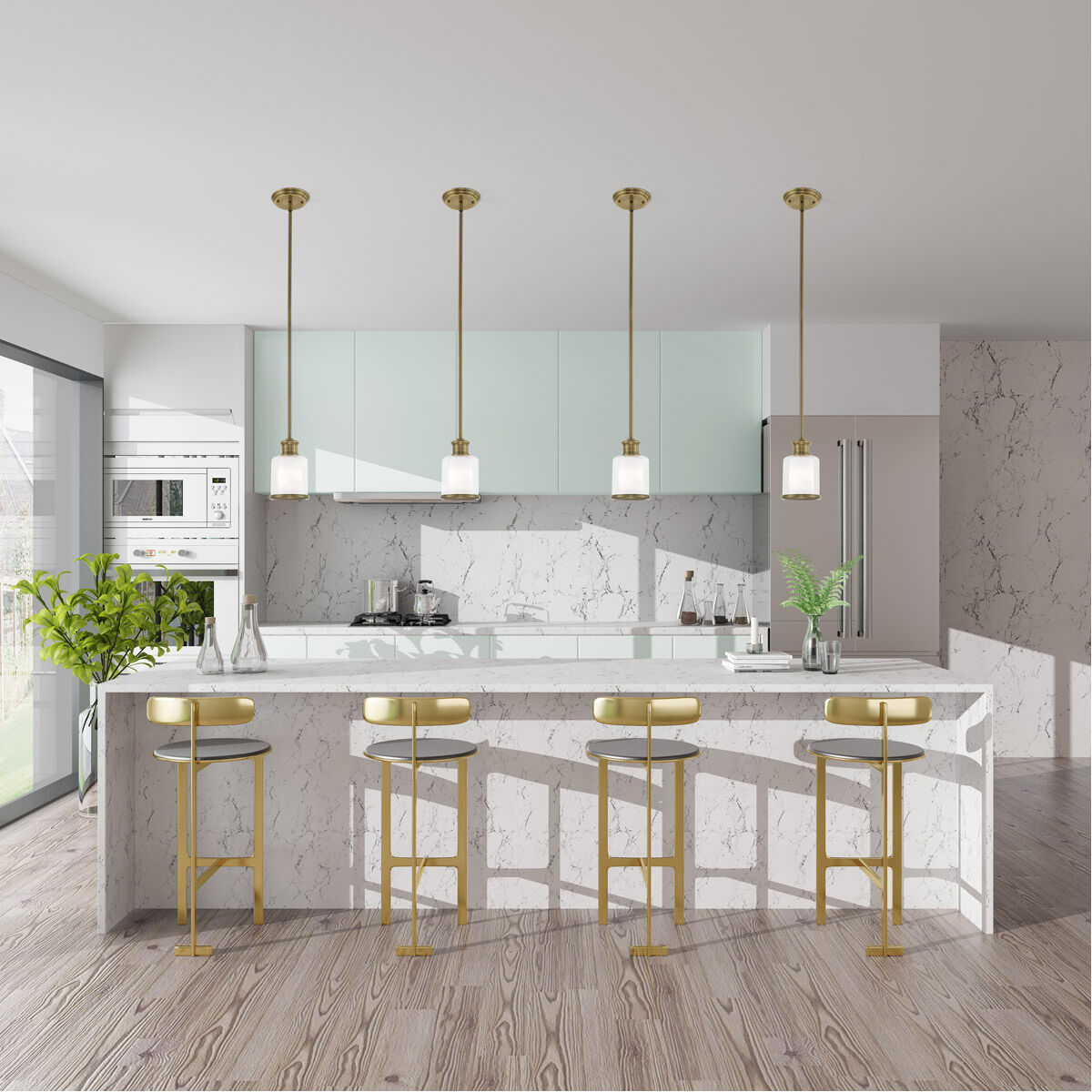 Middlebush 1 Light 6 inch Antique Brass Mini Pendant Ceiling Light