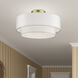Manorwood 3 Light 18 inch Soft Gold Semi-Flush Ceiling Light