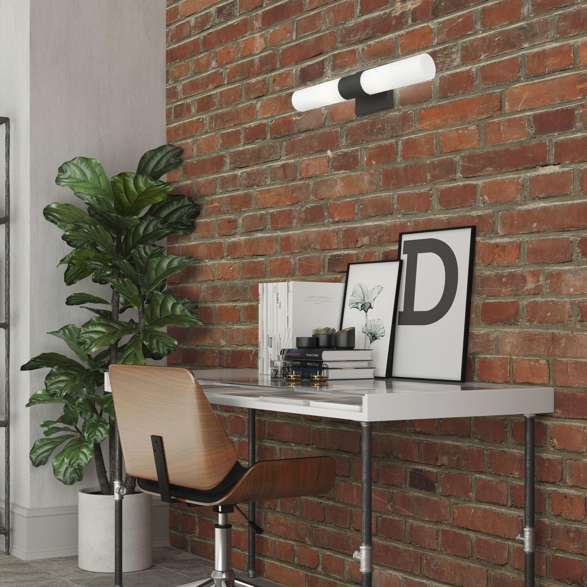 Aero 2 Light 5 inch Textured Black with Antique Brass Accent ADA ADA Wall Sconce Wall Light