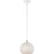 Charlton 1 Light 9.88 inch White with Brushed Nickel Accents Pendant Ceiling Light