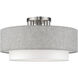 Brookmeade 3 Light 18 inch Brushed Nickel Semi-Flush Ceiling Light