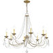 Pennington 8 Light 34 inch Hand Painted Antique Silver Leaf Chandelier Ceiling Light