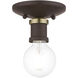 Lansdale 1 Light 5 inch Bronze with Antique Brass Accents Single Flush Mount Ceiling Light, Single