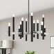 Helsinki 12 Light 44 inch Black with Brushed Nickel Accents Chandelier Ceiling Light