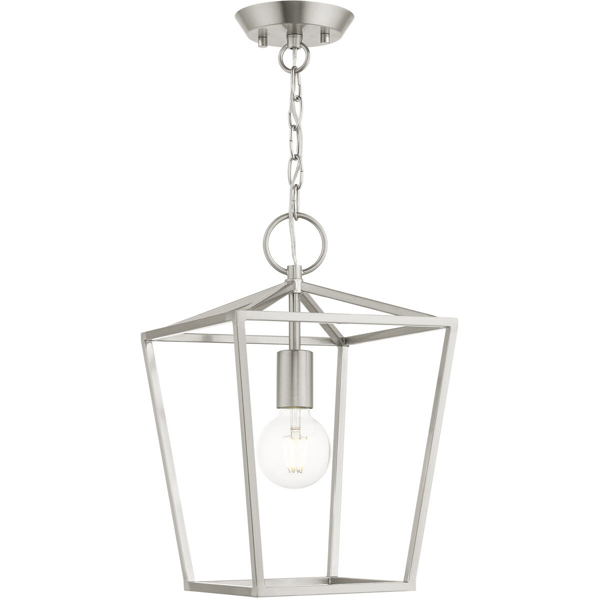Devone 1 Light 10 inch Brushed Nickel Convertible Semi Flush/Lantern Ceiling Light