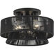 Florell 3 Light 15 inch Black Semi Flush Mount Ceiling Light, Large