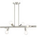 Bannister 6 Light 37 inch Brushed Nickel Linear Chandelier Ceiling Light