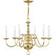 Williamsburgh 6 Light 24 inch Polished Brass Chandelier Ceiling Light