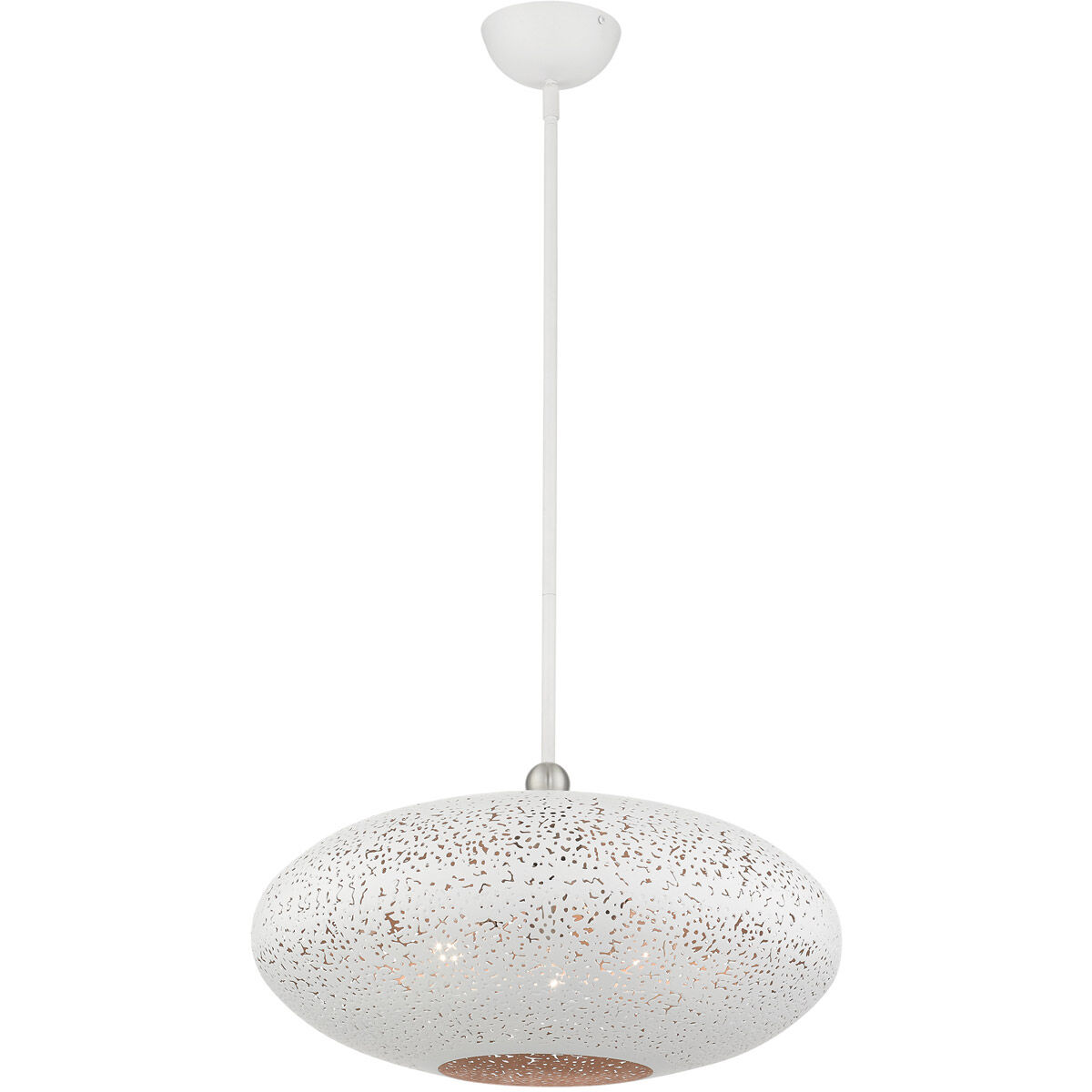 Charlton 3 Light 20 inch White with Brushed Nickel Accents Pendant Ceiling Light
