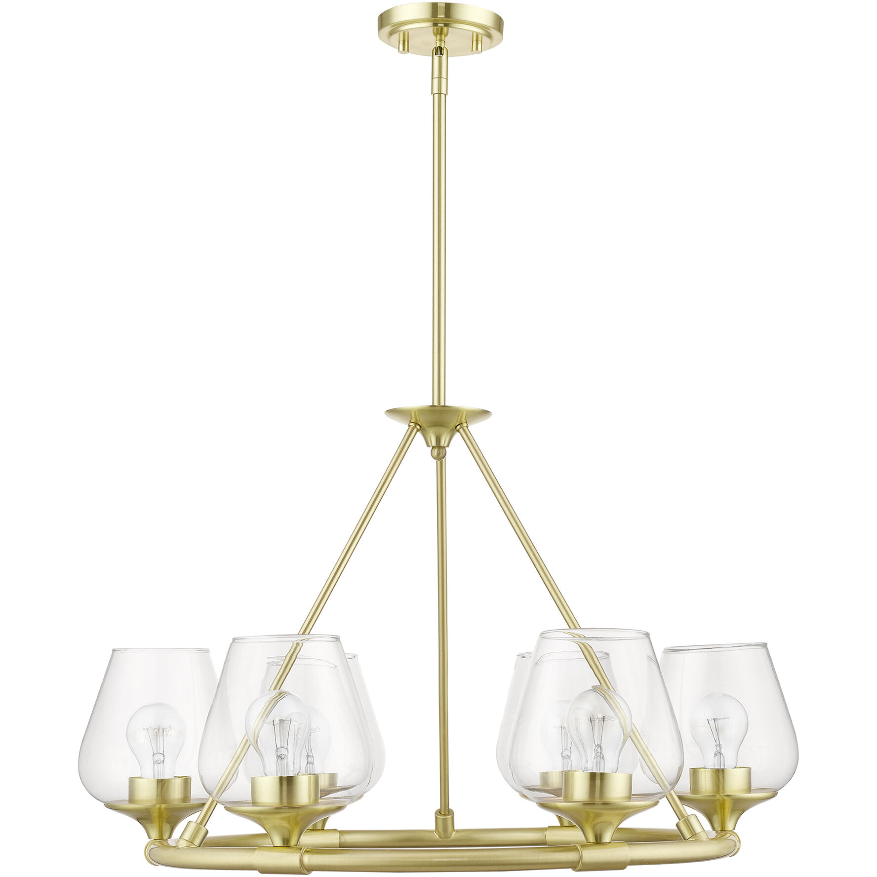 Willow 6 Light 26 inch Satin Brass Chandelier Ceiling Light