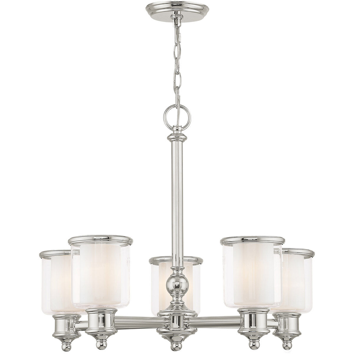Middlebush 5 Light 25 inch Polished Nickel Chandelier Ceiling Light