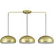 Domma 3 Light 48 inch Soft Gold with Polished Brass Accents Linear Chandelier Ceiling Light, Extra Large