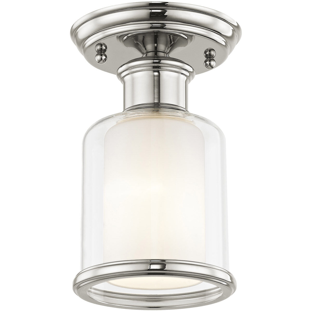 Middlebush 1 Light 6 inch Polished Nickel Semi-Flush Mount Ceiling Light