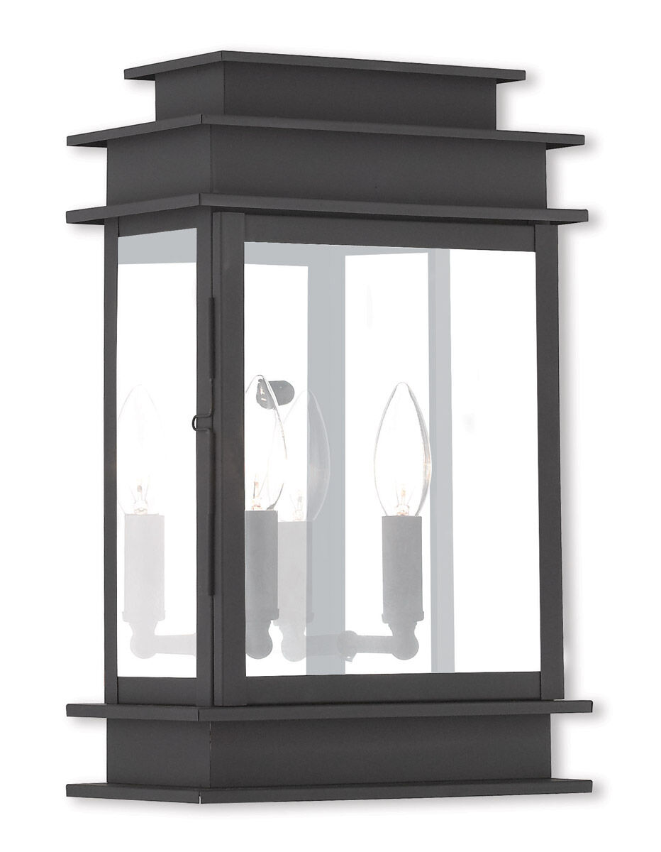 Princeton 2 Light 15 inch Black Outdoor Wall Lantern