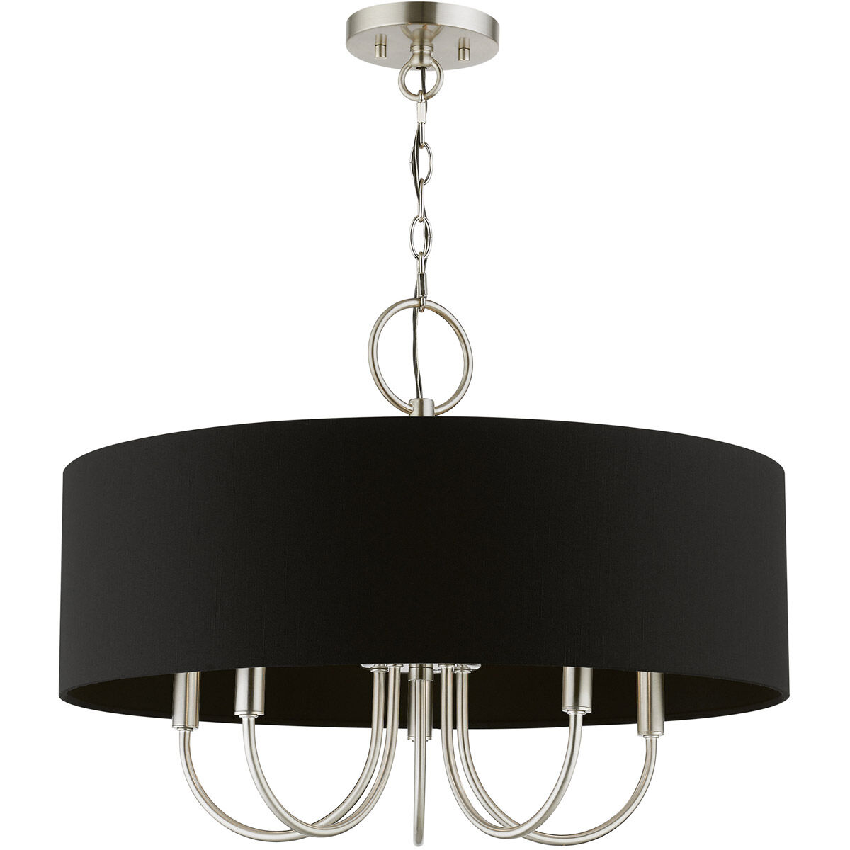 Huntington 5 Light 23 inch Brushed Nickel Pendant Chandelier Ceiling Light
