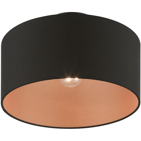 Sentosa 1 Light 13 inch Black Semi-Flush Ceiling Light, Medium