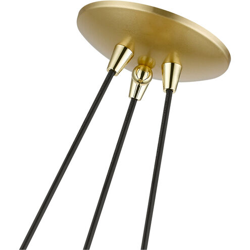 Amador 3 Light 25 inch Soft Gold with Polished Brass Accents Cluster Pendant Ceiling Light