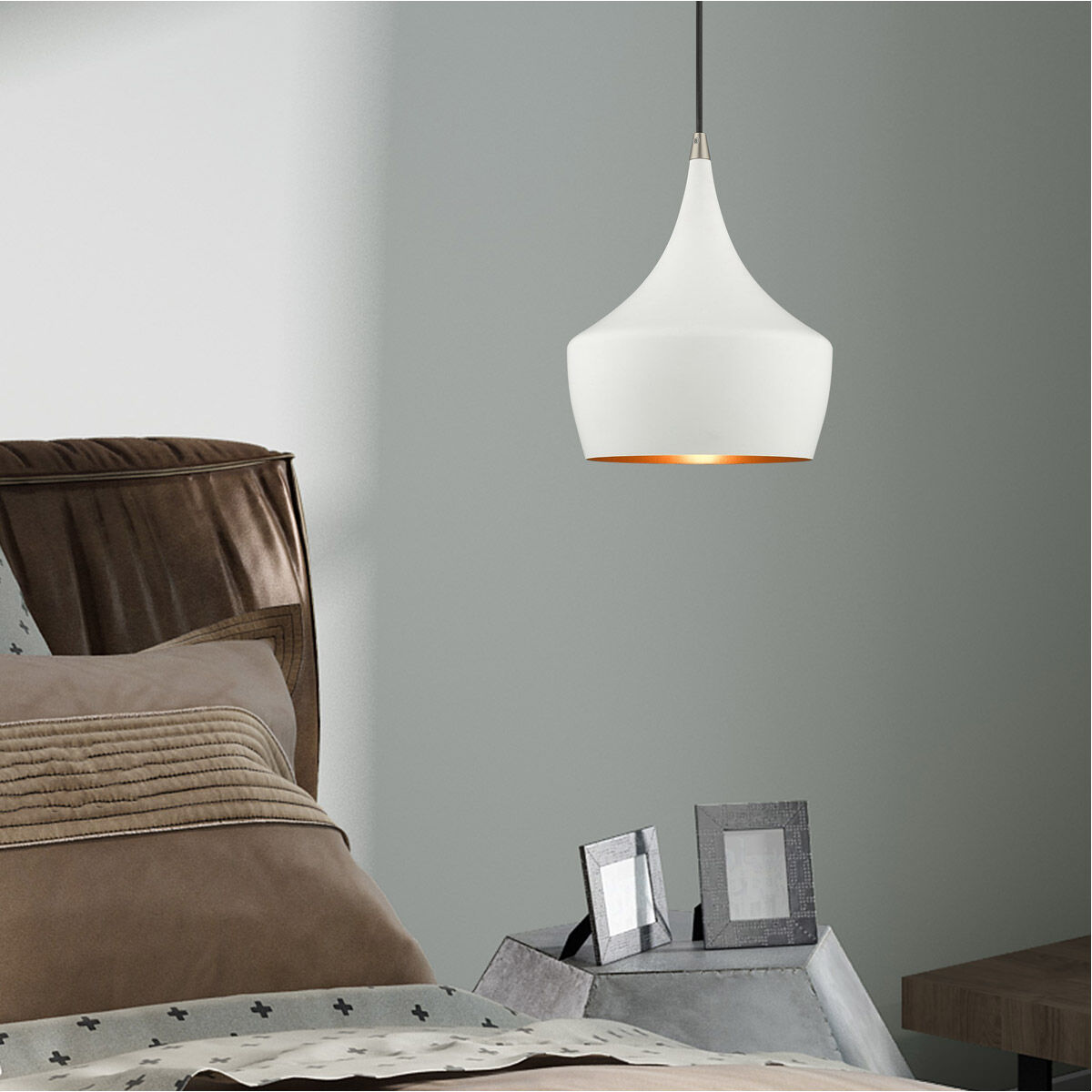 Allison 1 Light 10 inch White Mini Pendant Ceiling Light