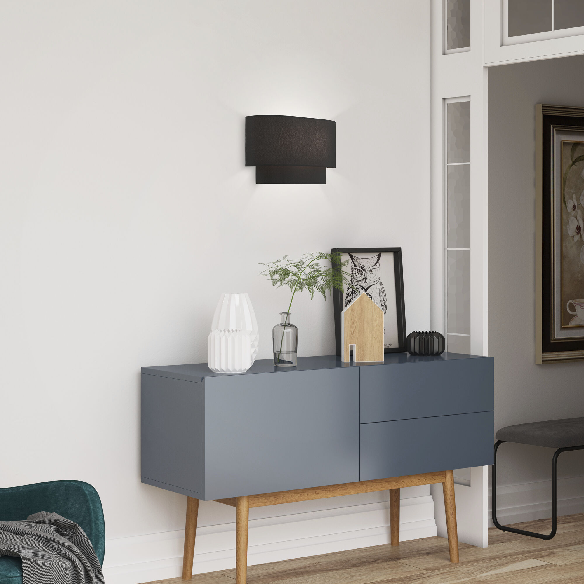 Bainbridge 2 Light 13 inch Black ADA Wall Sconce Wall Light