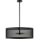 Industro 5 Light 25 inch Black with Brushed Nickel Accents Chandelier Ceiling Light