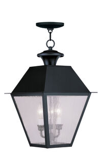 Mansfield 3 Light 12 inch Black Outdoor Pendant Lantern