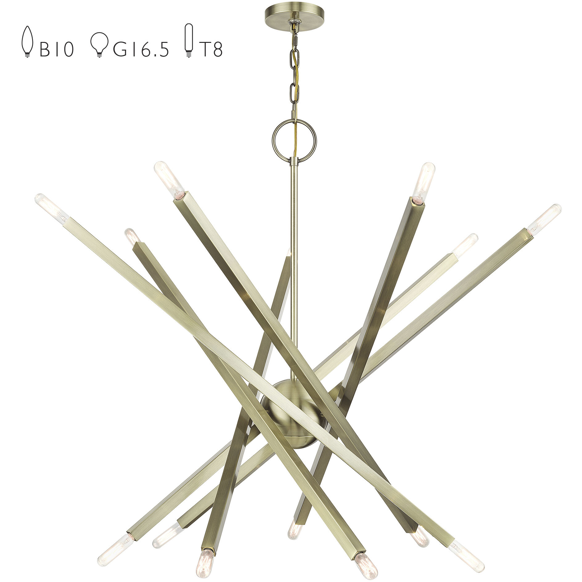 Monaco 14 Light 40 inch Antique Brass Foyer Chandelier Ceiling Light