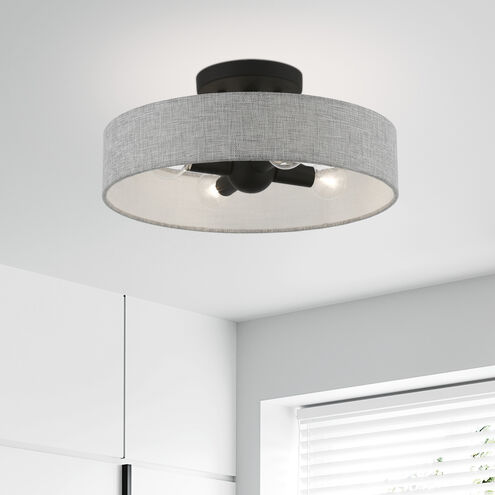 Elmhurst 4 Light 14 inch Black Semi-Flush Ceiling Light