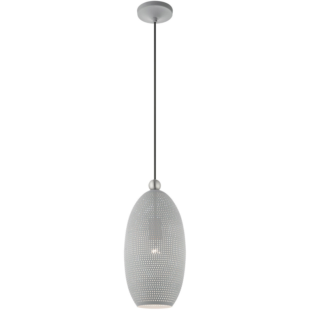 Dublin 1 Light 7 inch Nordic Gray with Brushed Nickel Accents Pendant Ceiling Light