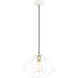 Geometric 1 Light 14 inch White Pendant Ceiling Light