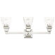 Mission 3 Light 25 inch Polished Chrome Vanity Sconce Wall Light