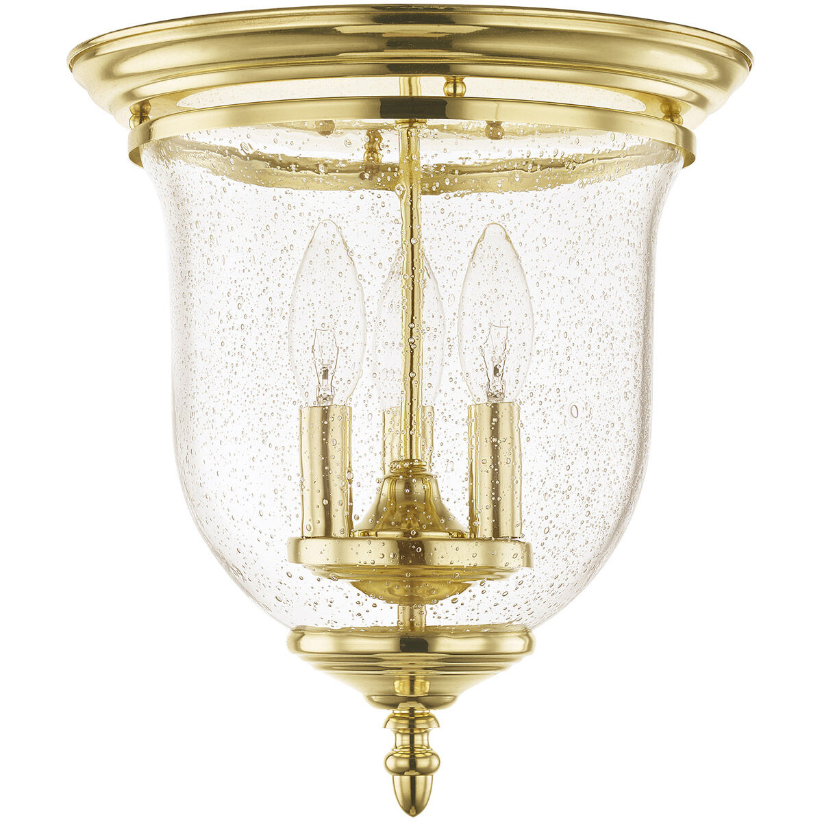 Legacy 3 Light 12 inch Polished Brass Flush Mount Ceiling Light