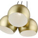 Piedmont 3 Light 22 inch Soft Gold with Polished Brass Accents Globe Pendant Ceiling Light