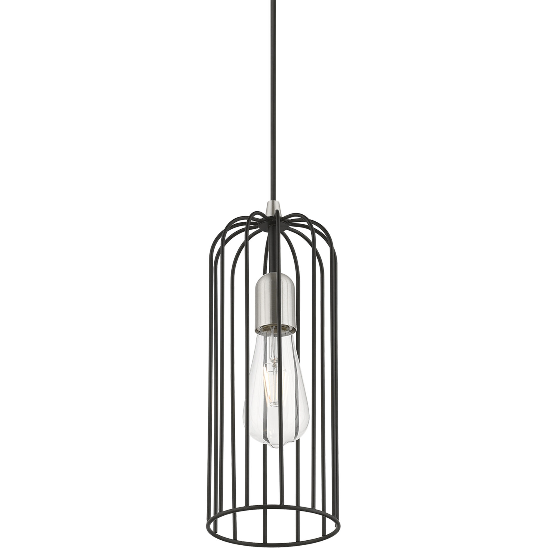 Glenbrook 1 Light 5 inch Black with Brushed Nickel Accents Pendant Ceiling Light