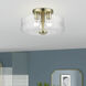 Whitworth 3 Light 14.5 inch Antique Brass Semi-Flush Ceiling Light