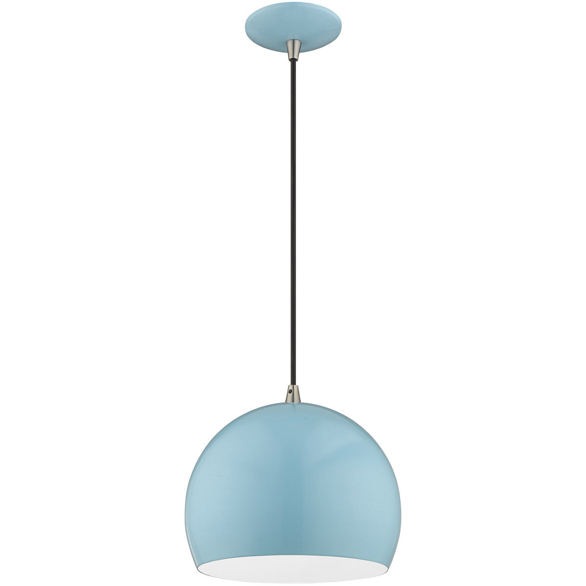 Allison 1 Light 10 inch Shiny Baby Blue Mini Pendant Ceiling Light