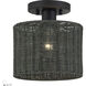 Weavington 1 Light 8.5 inch Black Semi Flush Mount Ceiling Light, Small