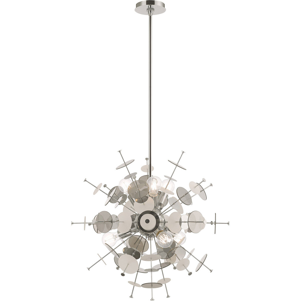 Circulo 6 Light 24 inch Polished Chrome Pendant Chandelier Ceiling Light