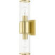 Quincy 2 Light 16 inch Satin Brass Vanity Sconce Wall Light
