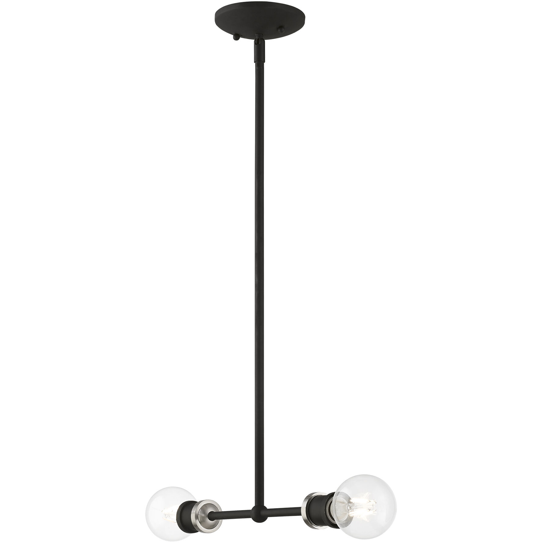Lansdale 2 Light 14 inch Black with Brushed Nickel Accents Linear Chandelier Ceiling Light
