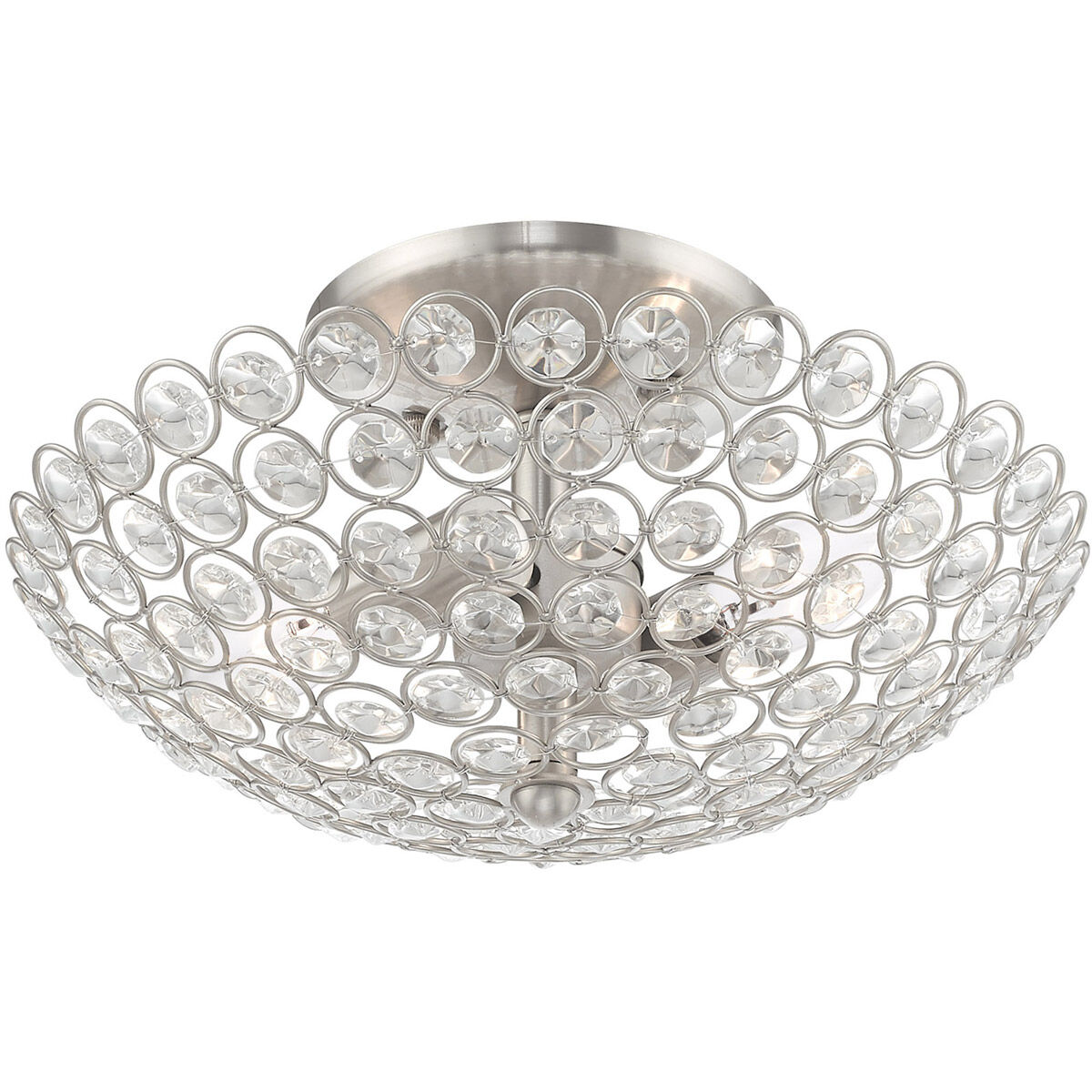 Cassandra 2 Light 11 inch Brushed Nickel Pendant Ceiling Light