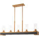 Buttonwood 8 Light 44 inch Aged Gold Linear Chandelier Ceiling Light