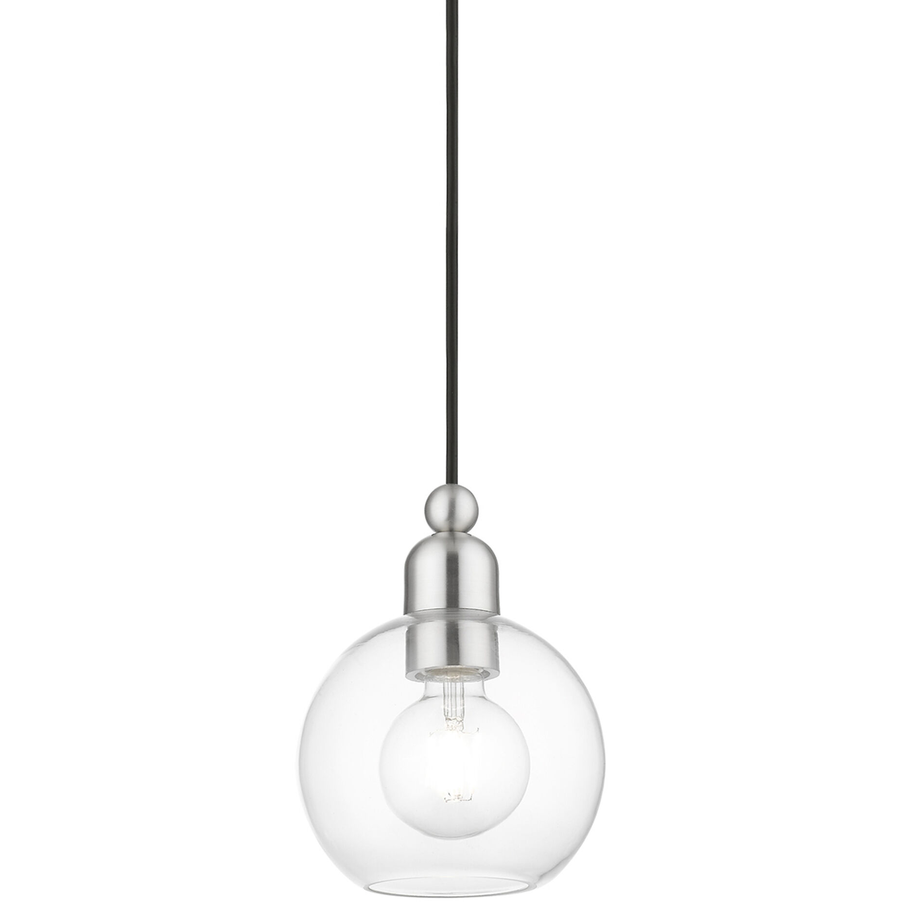 Downtown 1 Light 6.5 inch Brushed Nickel Mini Pendant Ceiling Light, Sphere