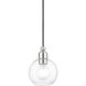 Downtown 1 Light 6.5 inch Brushed Nickel Mini Pendant Ceiling Light, Sphere